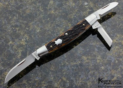 Reese Bose Custom Knife Remington Jigged Bone 3 Blade Congress