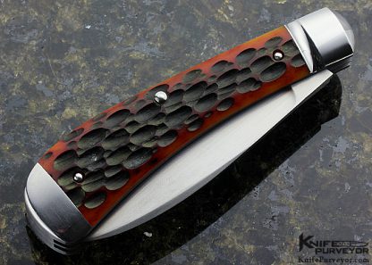 Enrique Pena Custom Knife Red Jigged Bone 2 Blade Trapper Slip Joint - Image 3