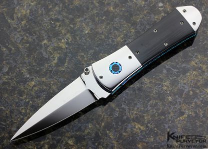 Nate Clark Custom Knife Black Micarta D/A Automatic Linerlock Dagger