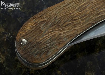 Hidetoshi Nakayama Custom Knife "Turtle" Carved Boxwood Slip Joint - Image 7