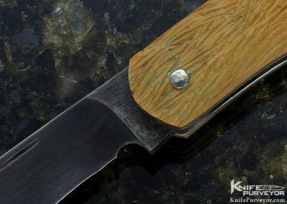 Hidetoshi Nakayama Custom Knife "Turtle" Carved Boxwood Slip Joint - Image 2