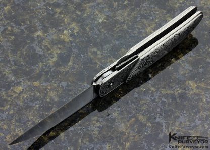 Bob Terzuola Custom Knife Titanium Linerlock Engraved by Jon Robyn "Under The Sea" Made For Barrett Smythe - Image 7