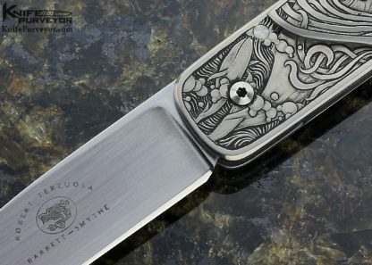 Bob Terzuola Custom Knife Titanium Linerlock Engraved by Jon Robyn "Under The Sea" Made For Barrett Smythe - Image 2