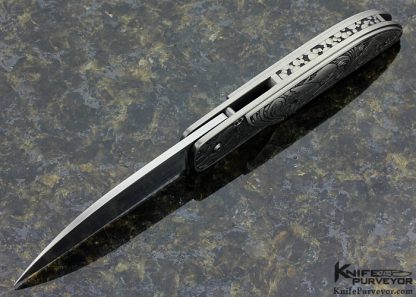 Bob Terzuola Custom Knife Titanium Linerlock Engraved by Jon Robyn "Under The Sea" Made For Barrett Smythe - Image 5