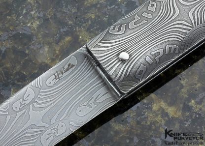 Henri Viallon Custom Knife "Peace" Mosaic Damascus Slip Joint - Image 2