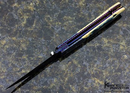 Barry Gallagher Custom Knife with Metorite and Damascus Linerlock - Image 5