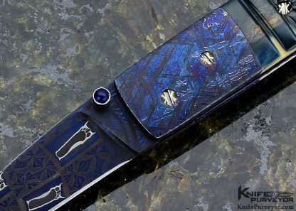 Barry Gallagher Custom Knife with Metorite and Damascus Linerlock - Image 2