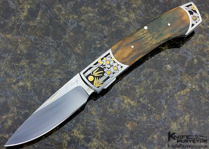 Scott Sawby Custom Knife Engraved by Marian Sawby Mammoth "Swift" Self Lock