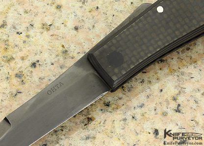 Ohta Knives Custom Knife Carbon Fiber Friction Folder - Image 2