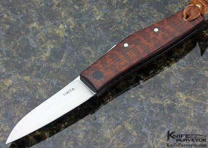 Ohta Knives Custom Knife Snake Wood Friction Folder