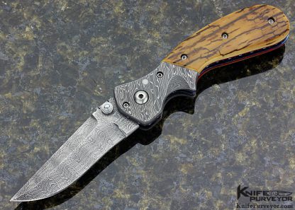 Pat Crawford Custom Knife Damascus Linerlock