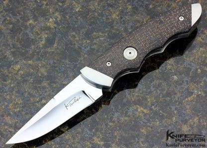 Kansei Matsuno Custom Knife Lightning Strike Carbon Fiber Push Dagger/Hunter Linerlock