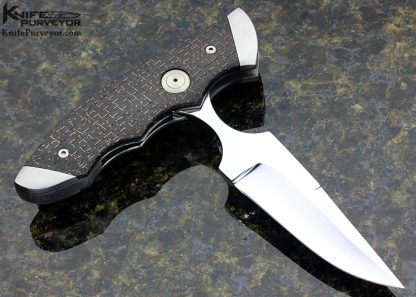 Kansei Matsuno Custom Knife Lightning Strike Carbon Fiber Push Dagger/Hunter Linerlock - Image 4