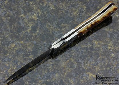 W.D. Pease Custom Knife Ramshorn Lockback Engraved by Lisa Tomlin - Image 6