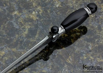 Gary Blanchard Custom Knife Sole Authorship Engraved Mini Dagger "Elephant and Giraffe" - Image 6