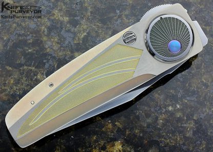 Michael Walker Custom Knife Anodized & Machined Titanium Unique Lever Lock - Image 3