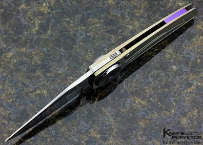 Michael Walker Custom Knife Anodized & Machined Titanium Unique Lever Lock - Image 4