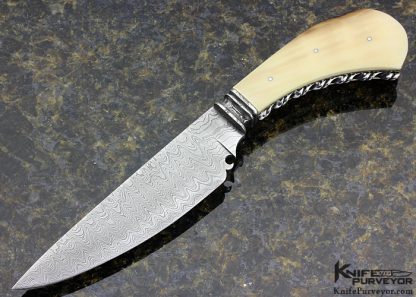 Jim Schmidt Custom Knife Sole Authorship Damascus Fixed Blade