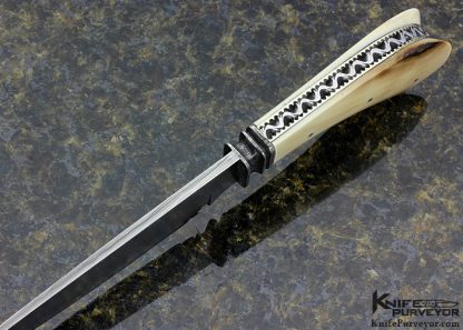 Jim Schmidt Custom Knife Sole Authorship Damascus Fixed Blade - Image 4