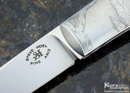 Steve Hoel Custom Knife Engraved by Steve Lindsay - Image 2