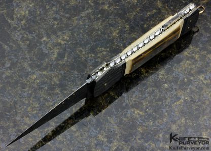 Kaj Embretsen Custom Knife Sole Authorship Damascus Lockback Dagger - Image 5