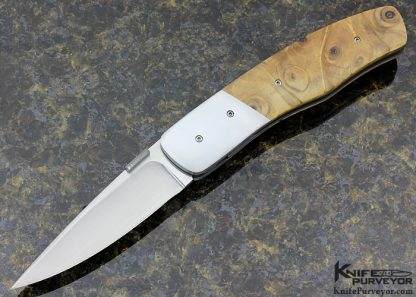 Jim Minnick Custom Knife Burlwood Linerlock