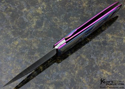 Michael Walker Custom Knife Multi Color Anodized Titanium Linerlock Engraved by Patrica Walker - Image 6