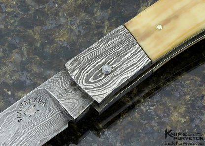 Steve Schwarzer Custom Knife Sole Authorship Damascus Front Lock - Image 2