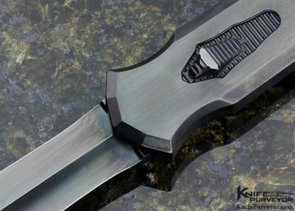 Jeff Harkins Custom Knife DLC Coated Stainless Steel Triton OTF Auto - Image 2