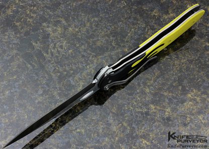 Brad Duncan Custom Knife Yellow & Black G10 Liner Lock Flipper - Image 6