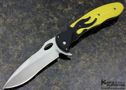 Brad Duncan Custom Knife Yellow & Black G10 Liner Lock Flipper