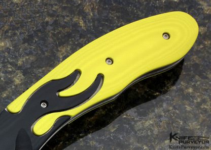 Brad Duncan Custom Knife Yellow & Black G10 Liner Lock Flipper - Image 3