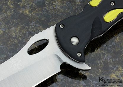 Brad Duncan Custom Knife Yellow & Black G10 Liner Lock Flipper - Image 2