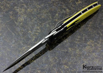 Brad Duncan Custom Knife Yellow & Black G10 Liner Lock Flipper - Image 5