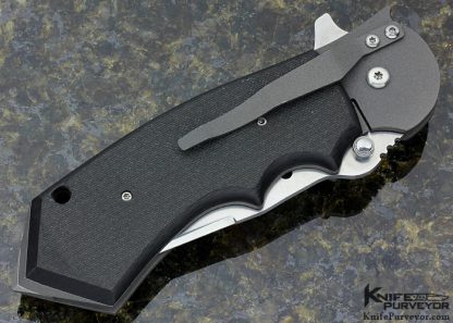 John Kubasek Custom Knife Carbon Fiber with Bead Blasted Titanium Flipper Linerlock - Image 3