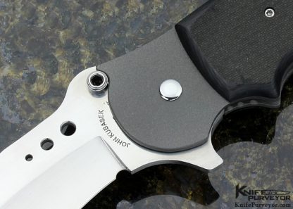 John Kubasek Custom Knife Carbon Fiber with Bead Blasted Titanium Flipper Linerlock - Image 2