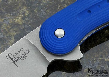 Todd Begg Custom Knife "Glimpse" Blue G10 Linerlock Flipper - Image 2