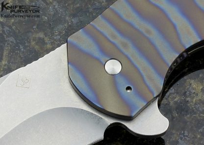 Jim Burke Custom Knife  Large POA "Point of Assault" Heat Colored Titanium Framelock - Image 2