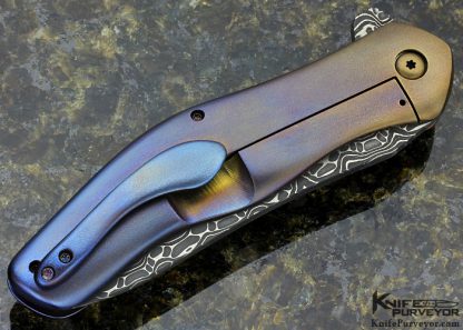 Gerry McGinnis Custom Knife Damascus Frame Lock Flipper - Image 3