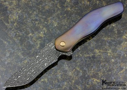 Gerry McGinnis Custom Knife Damascus Frame Lock Flipper