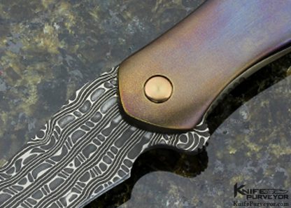 Gerry McGinnis Custom Knife Damascus Frame Lock Flipper - Image 2