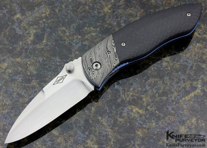 Peter Carey Custom Knife "Vertigo" Damascus and Titanium Linerlock