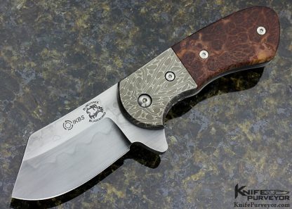 Michael Burch Custom "Mini" Hamon & Damascus with Burlwood IKBS Flipper