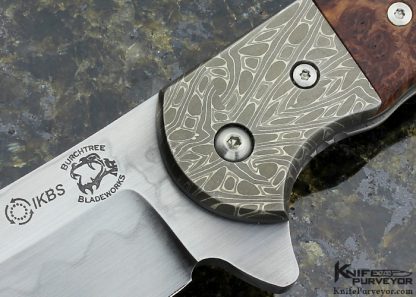 Michael Burch Custom "Mini" Hamon & Damascus with Burlwood IKBS Flipper - Image 2