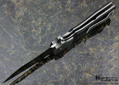 David Mosier Custom Knife Carbon Fiber and Titanium Flipper Liner Lock - Image 5