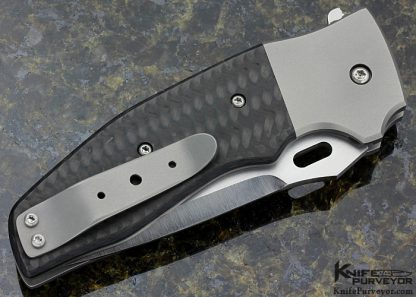 David Mosier Custom Knife Carbon Fiber and Titanium Flipper Liner Lock - Image 3