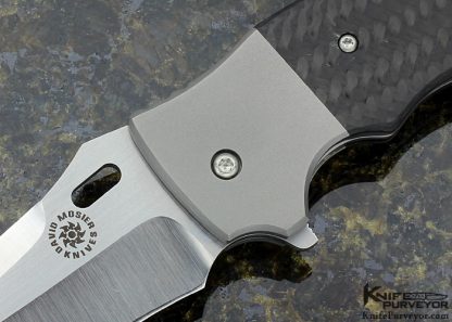 David Mosier Custom Knife Carbon Fiber and Titanium Flipper Liner Lock - Image 2