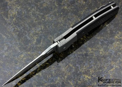 David Mosier Custom Knife Carbon Fiber and Titanium Flipper Liner Lock - Image 4