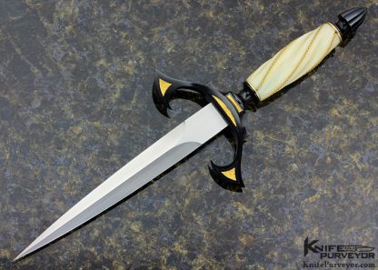 Wolfgang Loerchner Custom Knife Fluted with 24Kt Gold Braided Wire Presentation Dagger