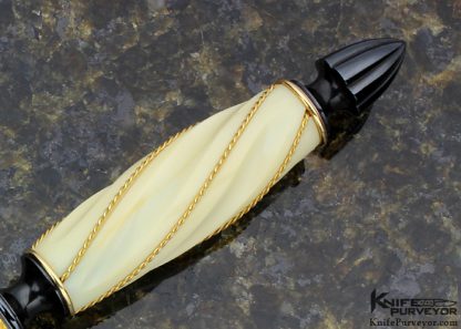 Wolfgang Loerchner Custom Knife Fluted with 24Kt Gold Braided Wire Presentation Dagger - Image 3